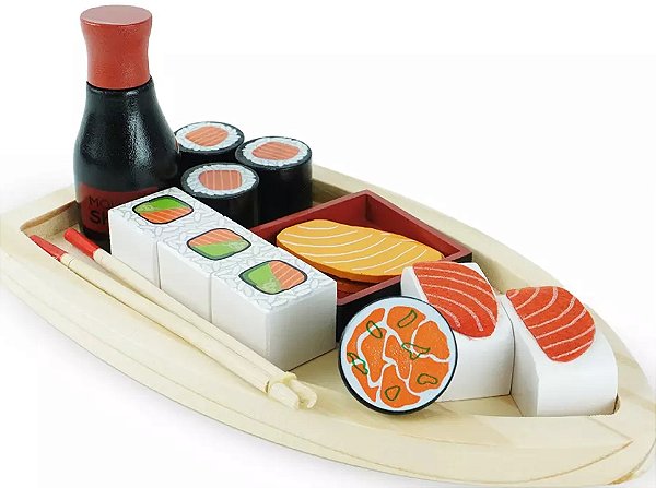 Kit Sushi Brinquedo em Madeira
