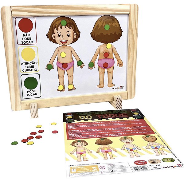 Brinquedo Educacional Semáforo Toque Madeira Brinqmutti