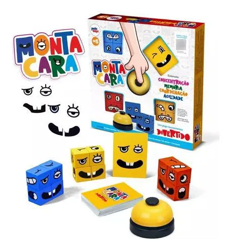 Jogo Monta Cara Bloco Montar Expressões - Pakitoys