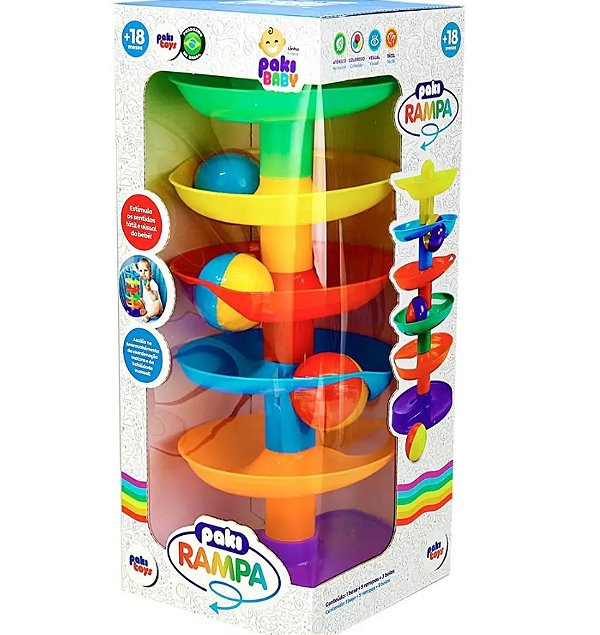 Brinquedo Educativo Paki Rampa Com 3 Bolinhas - Paki Toys