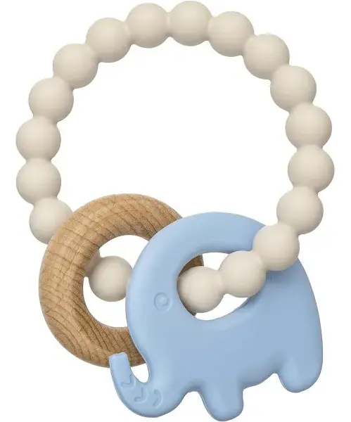 Mordedor em Silicone e Bambu Elefante Azul - Buba