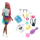 Boneca Barbie Cabelo Arco-iris Leopardo Negra - Mattel