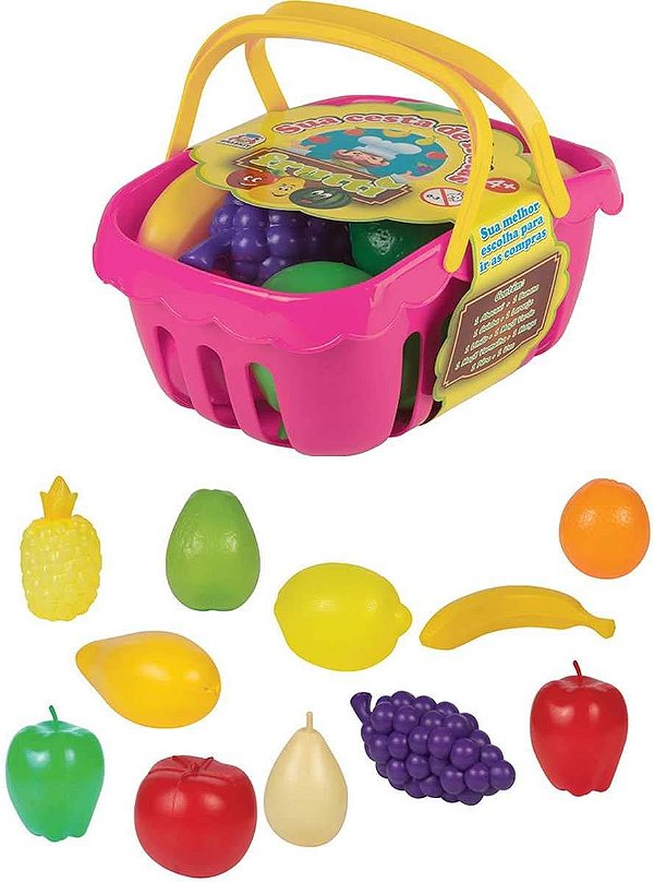 Brincando De Casinha Cesta De Frutas cor sortido - Braskit