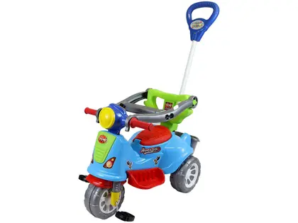 Triciclo Infantil Avespa Carrinho De Passeio Com Empurrador Colorido