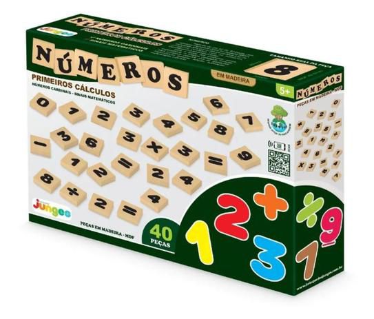 Jogo Números Com 40 Peças MDF