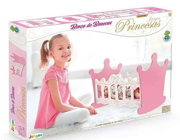 Berço em Madeira Boneca Infantil Princesas - Junges