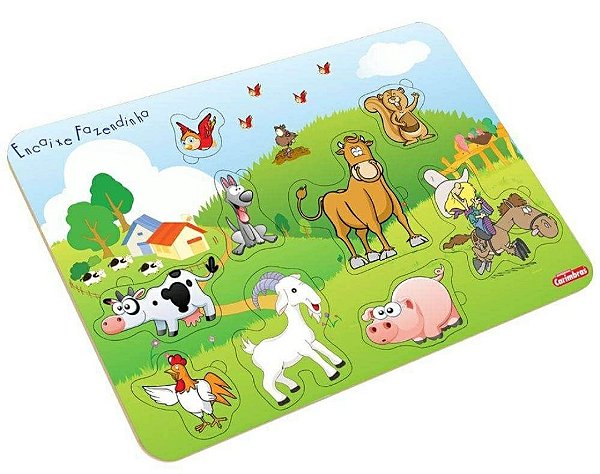 Encaixe Fazendinha em madeira - Brinquedos Educativos