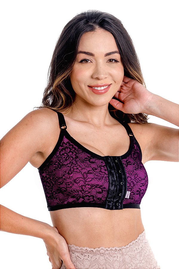 SUTIÃ MODELADOR RENDADO ROSA