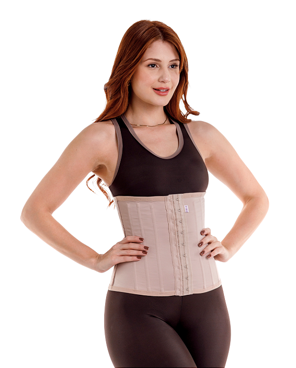 CINTA MODELADORA LONGA COM 12 BARBATANAS - NUDE