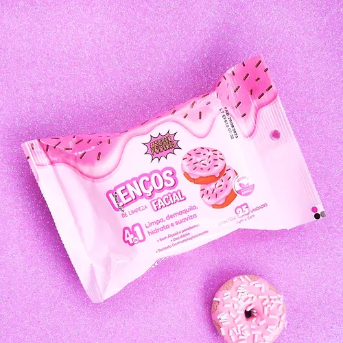 Lenço Demaquilante Donuts 4 Em 1 - Super Poderes