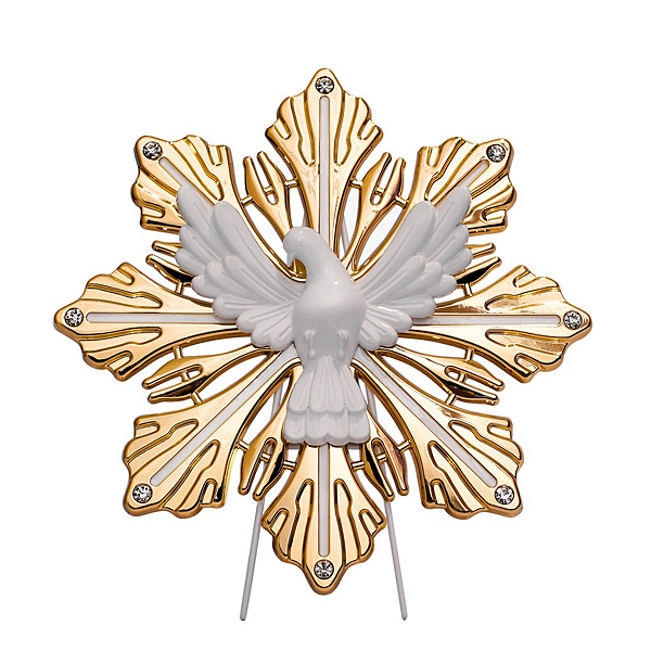 Adorno Metal Divino Espirito Santo Esplendor 20cm Mesa e Parede