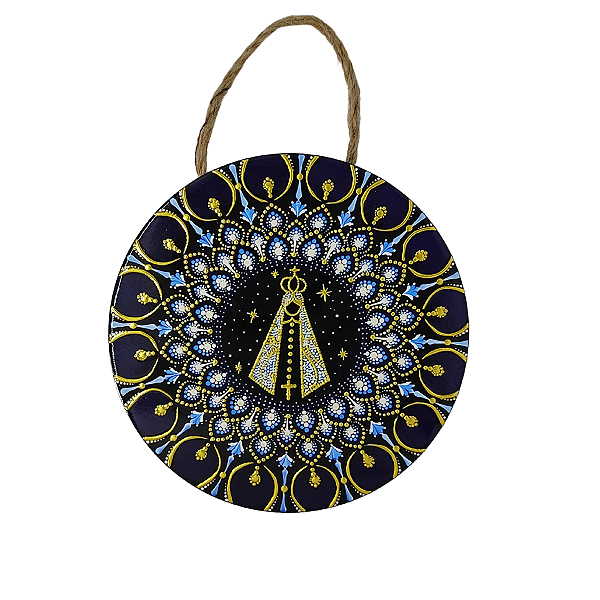 Placa Parede Nossa Senhora Aparecida Porcelana Cerâmica Enfeite 16 Cm