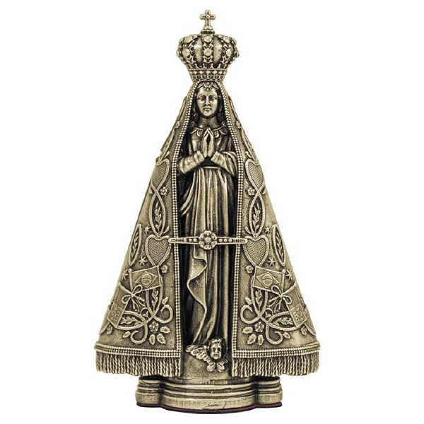 Imagem Nossa Senhora Aparecida 12 Cm Cor Verniz Ouro Velho