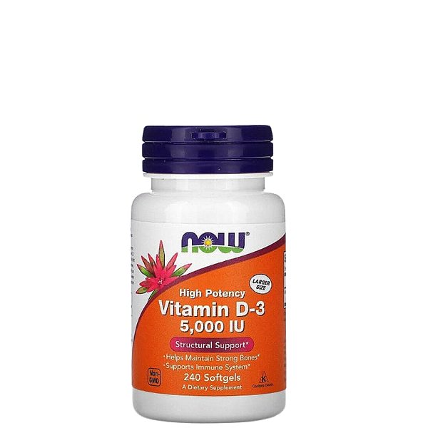 Vitamina D3 5.000 UI Now Foods 120 Softgels Importada