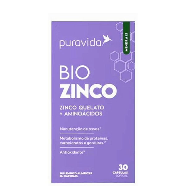 Bio Zinco Quelato + Aminoacidos L-cisteina, Glicina 30 Caps