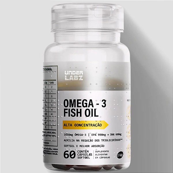 Omega 3 Fish Oil  60 Caps Selo Ifos  Under labz