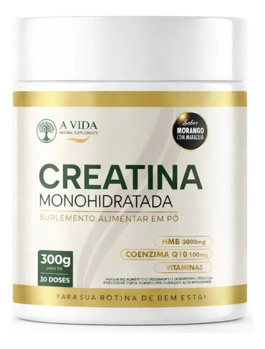 Creatina + Hmb + Coenzima Q10 300g A Vida Natural  Supplements