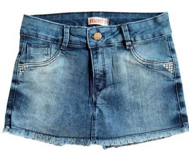 Shorts saia Infantil Jeans com elastano - Cute & Bambini Moda Infantil