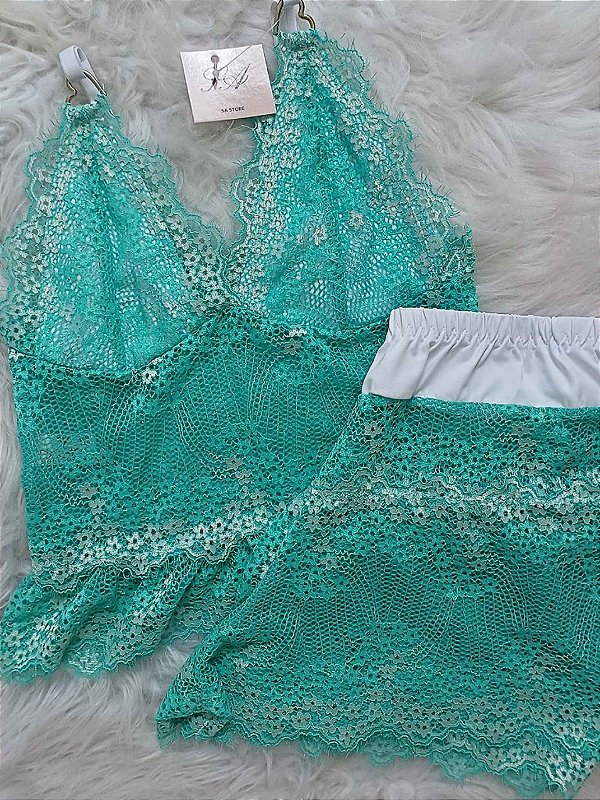 Pijama Short Doll Angels Verde