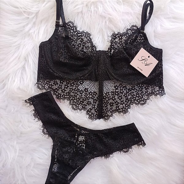 Conjunto Lingerie Ísis Preto