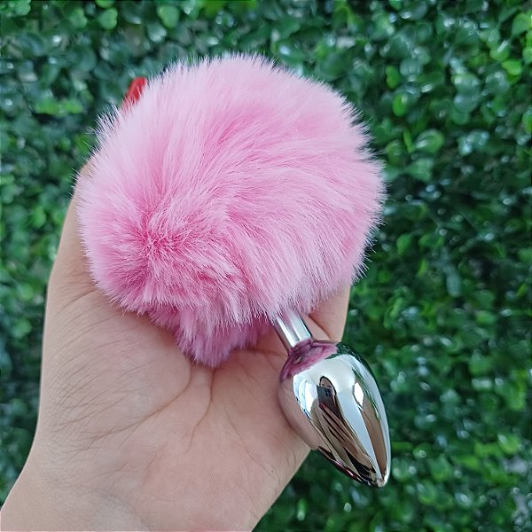 Plug Anal Pequeno Pelúcia Rosa