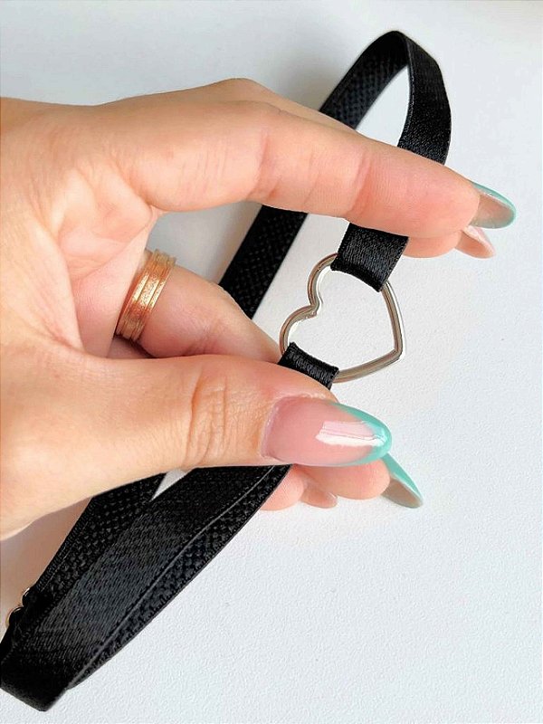 Choker de Pescoço Coração Preto