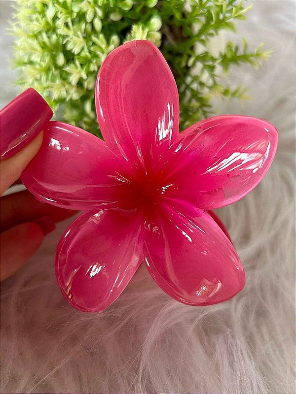 Presilha Tropical Flor Grande Pink