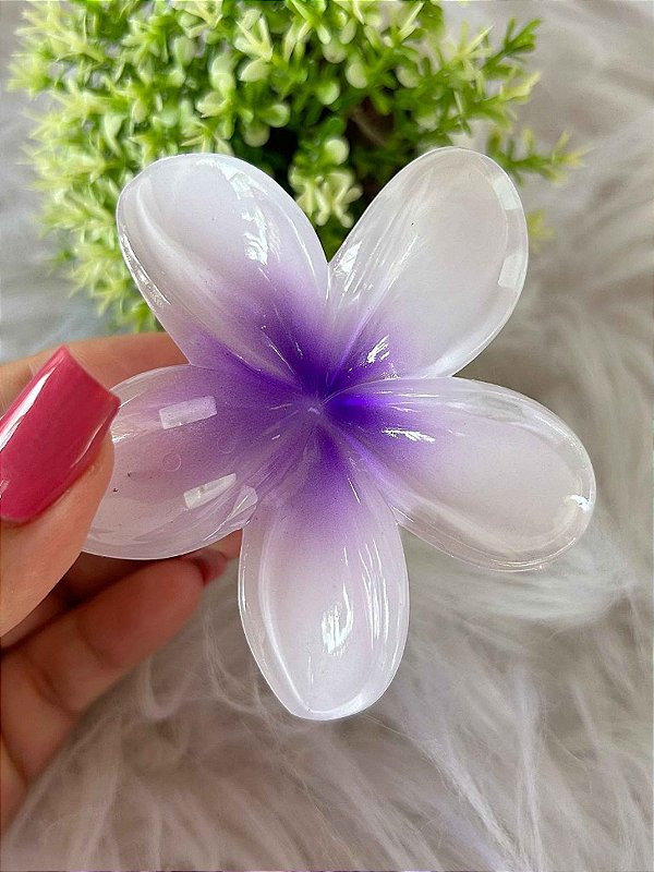 Presilha Tropical Flor Grande Lilás