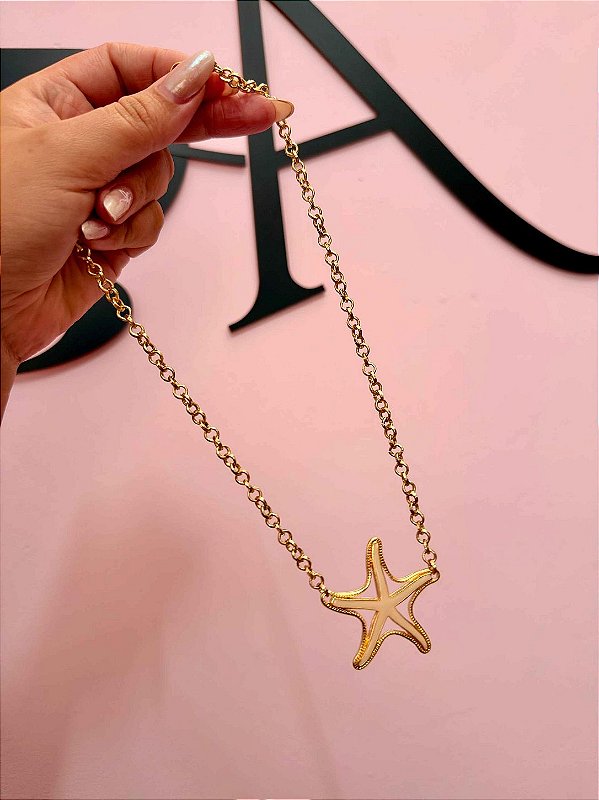 Colar Estrela do Mar Dourado