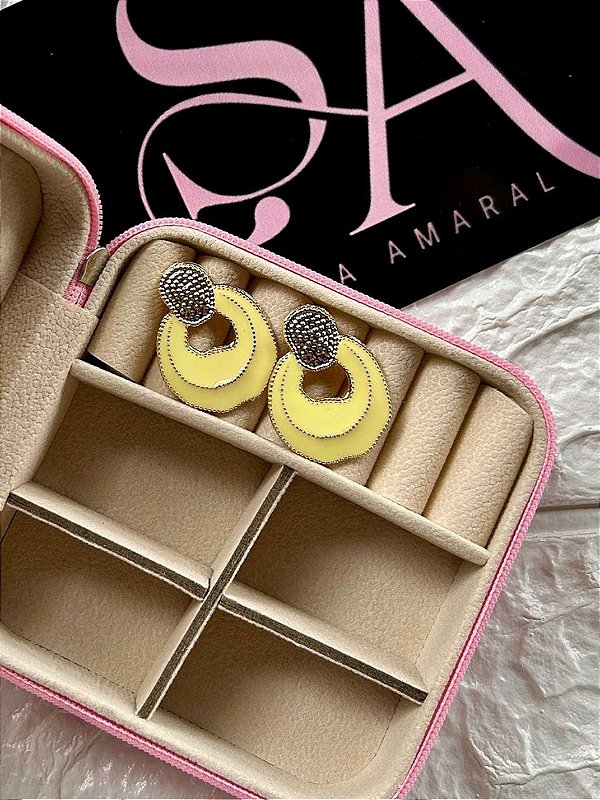 Brinco Verão Amarelo Esmaltado