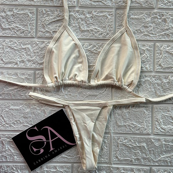 Conjunto Biquíni Bahamas Marquinha Creme