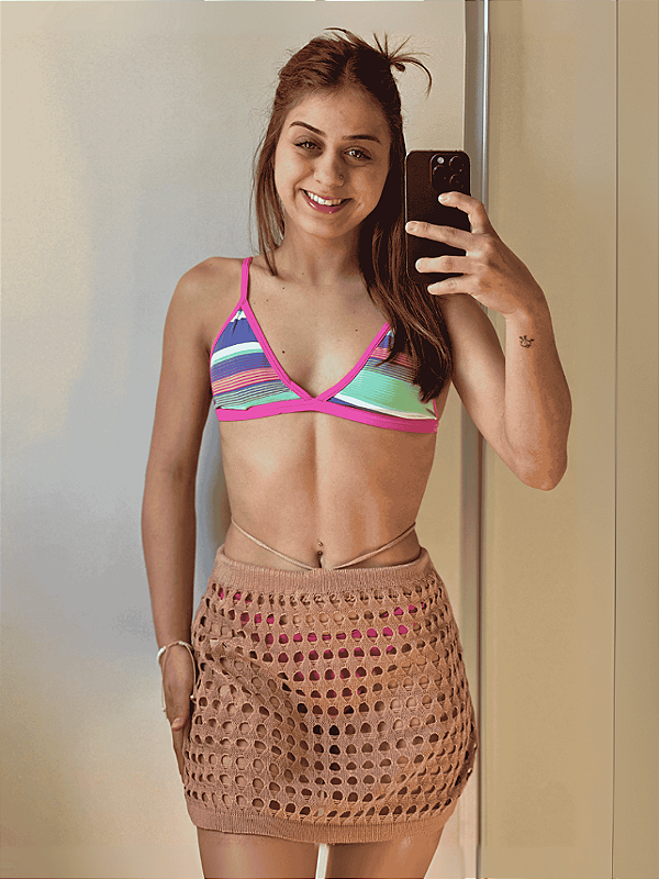 Saída de praia Saía Brisa Tricô Nude