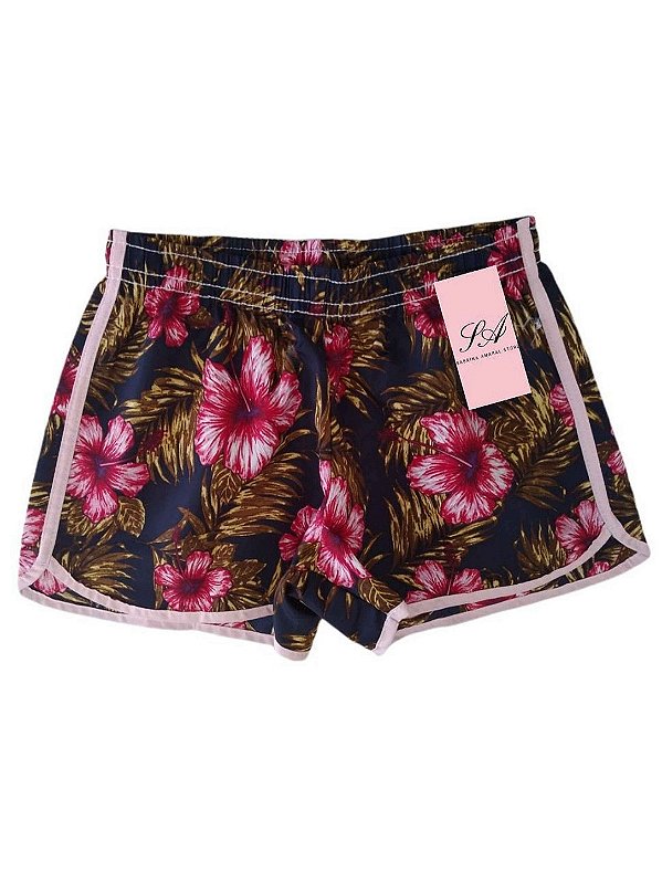 Short Feminino Tactel Estampado Adulto Moda Praia Esporte