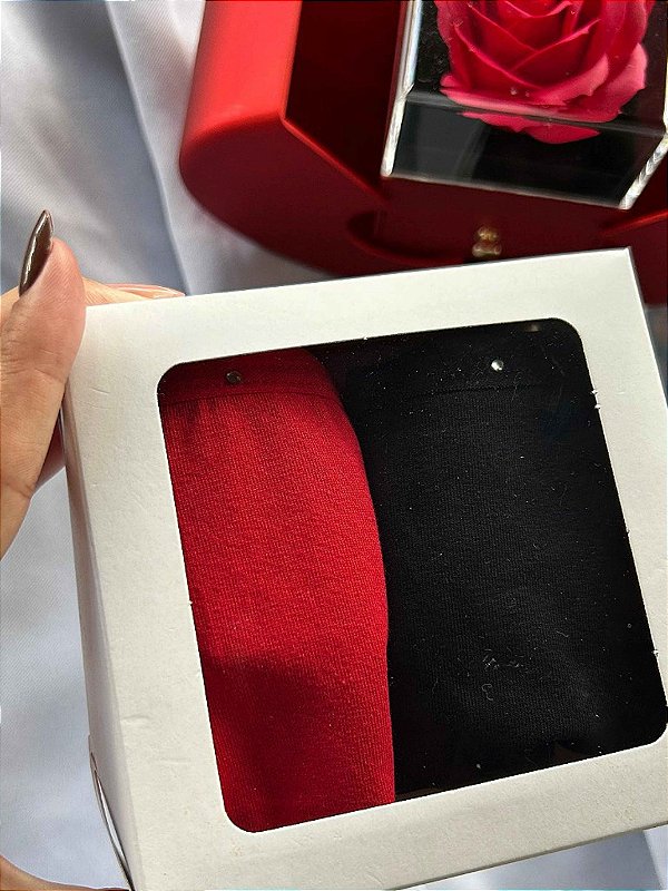 Kit Calcinha Bem me quero em algodão Preto e Vermelho