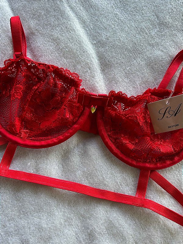 Sutiã Desejo Meia Taça Vermelho