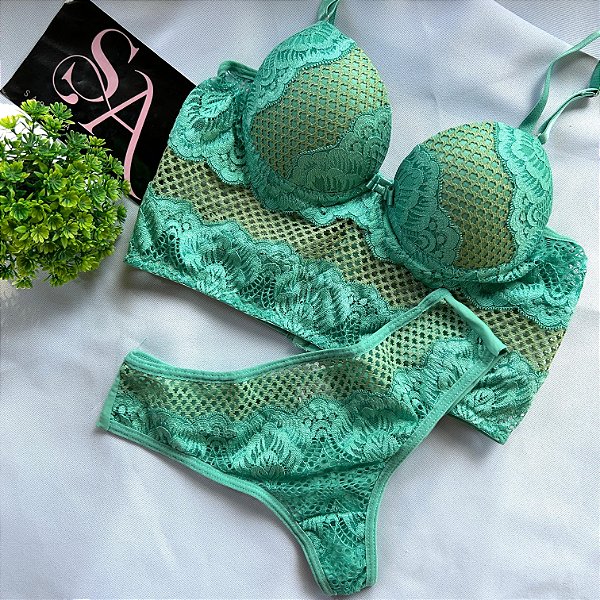 Conjunto Lingerie Ivy Cropped Verde