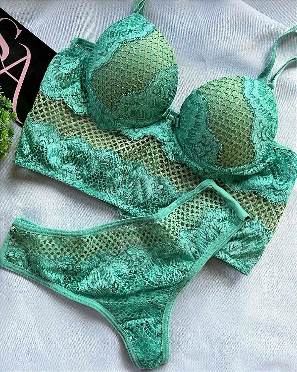 Conjunto Lingerie Ivy Cropped Verde