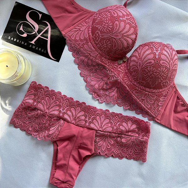 Conjunto Lingerie Kate Rosa