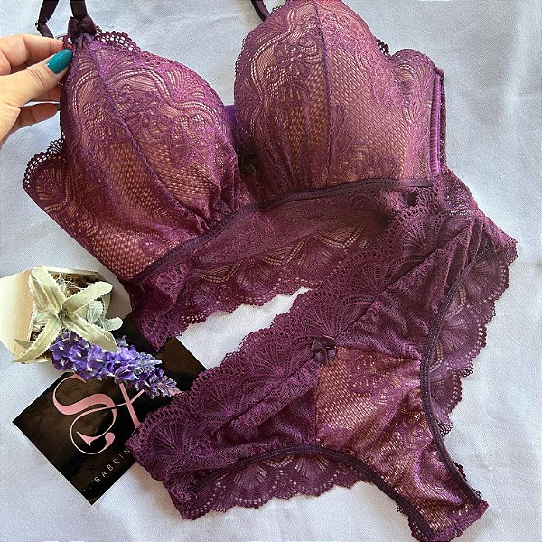 Conjunto Lingerie Naomi Vinho