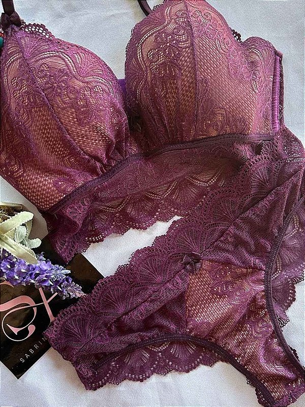 Conjunto Lingerie Naomi Vinho