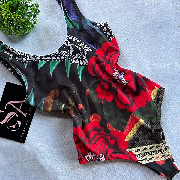 Maiô Estampado Rosas