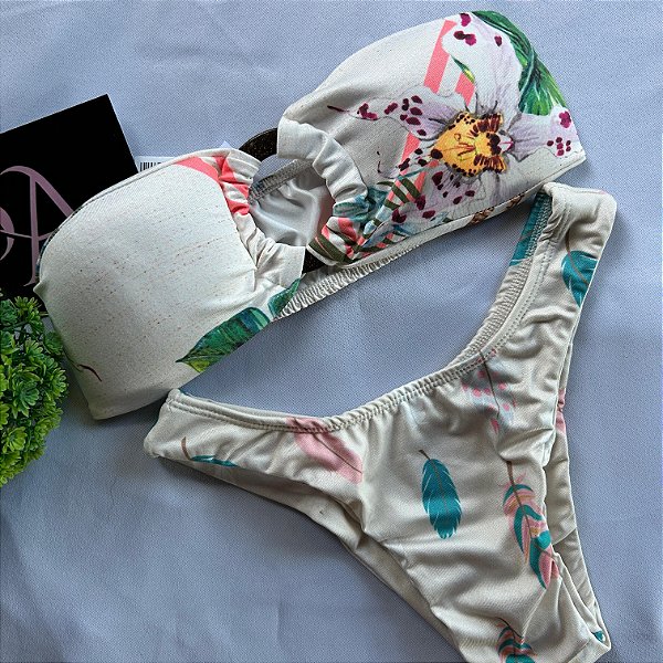 Conjunto Biquíni Tomara que caia Estampado
