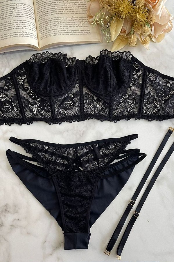 Conjunto Lingerie Night Preto