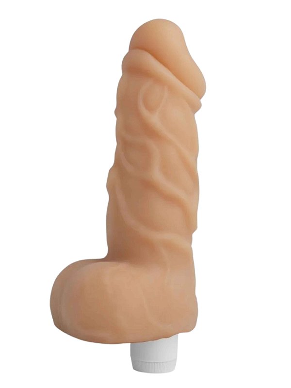 Prótese Realista em Cyber Skin 14cmx5cm com Escroto e Vibro CY0B44