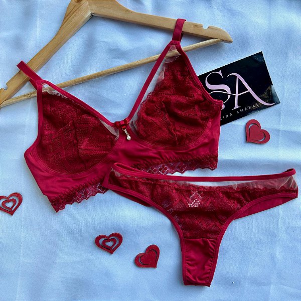 Conjunto Lingerie Priscila Vermelho