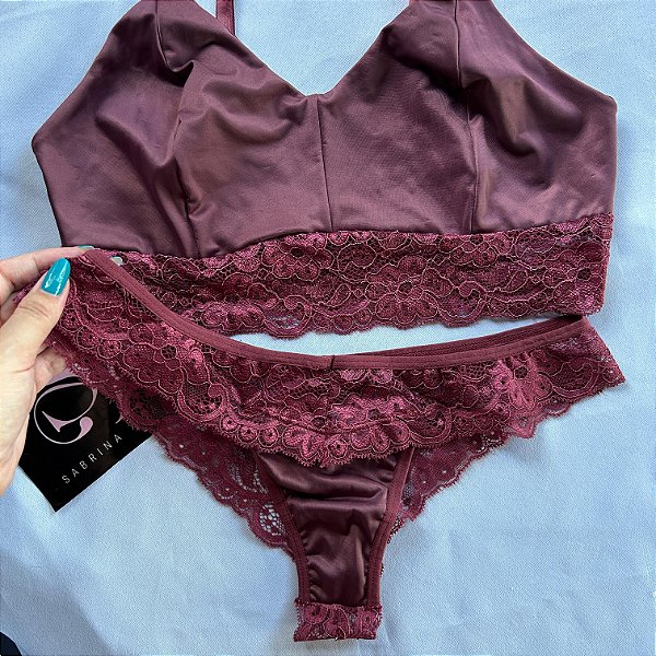 Conjunto Lingerie Margot Vinho
