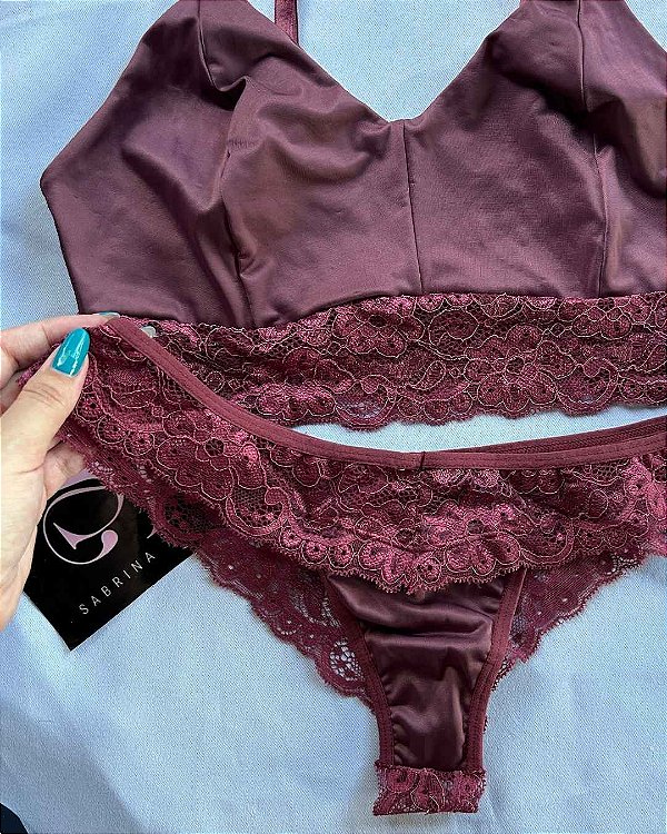Conjunto Lingerie Margot Vinho