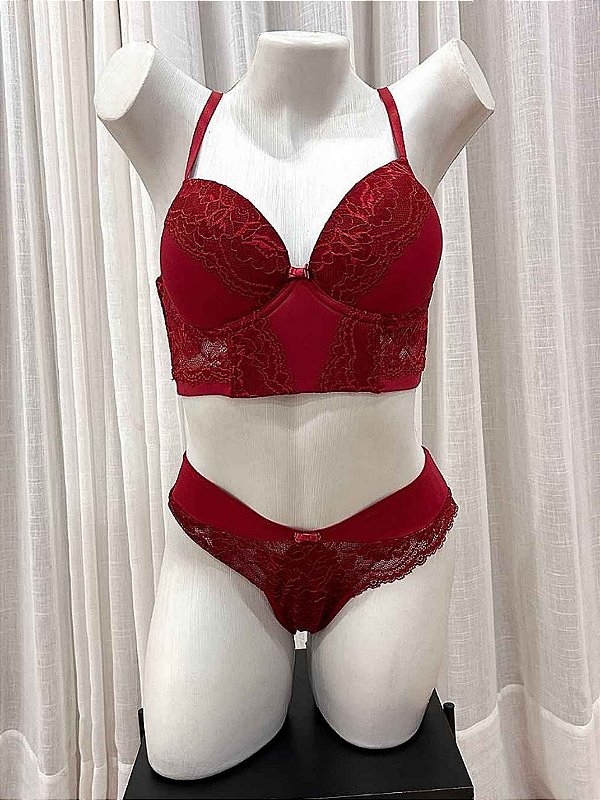 Conjunto Lingerie Daniella Cropped Reforçado com base de espuma e calcinha fio duplo