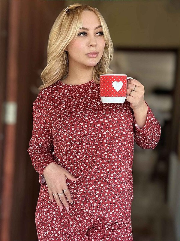 Pijama de inverno coração