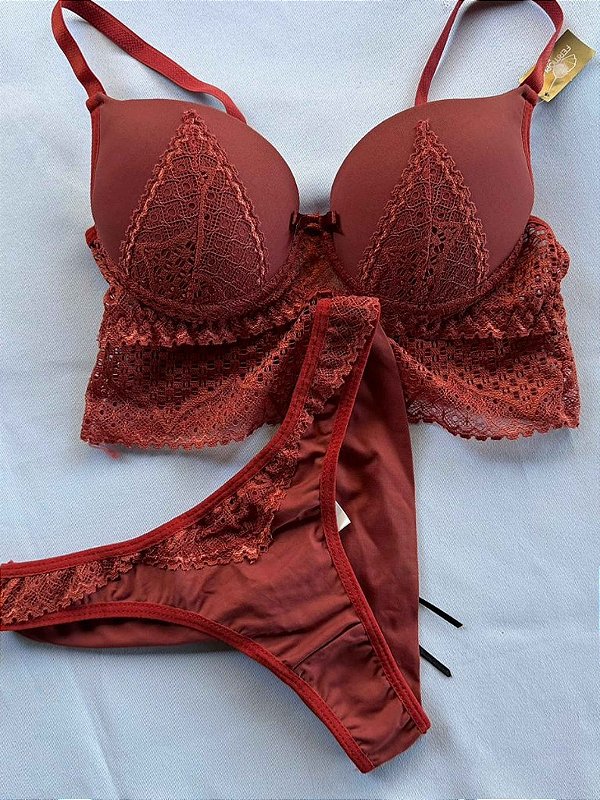 Conjunto Lingerie Império em renda